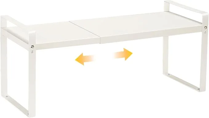 Cozary Estantería de Cocina Extensible (37-63cm) Blanca