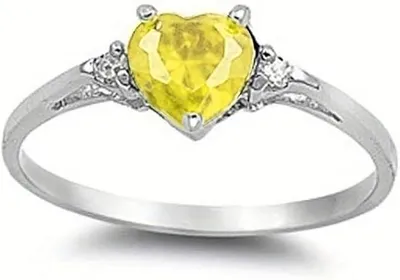 Anillo de circonita cúbica con corazón brillante para mujer