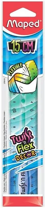 Maped Regla Flexible Twist'n Flex Decor 15 cm - Plástico Irrompible y Diseño Lúdico