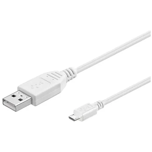 PremiumCord Cable USB a Micro USB 1m Blanco - Datos y Carga Rápida