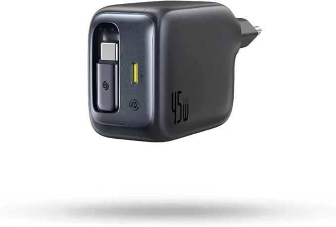 Baseus EnerCore CJ11 45W: Cargador USB-C Retráctil con Cable Incluido