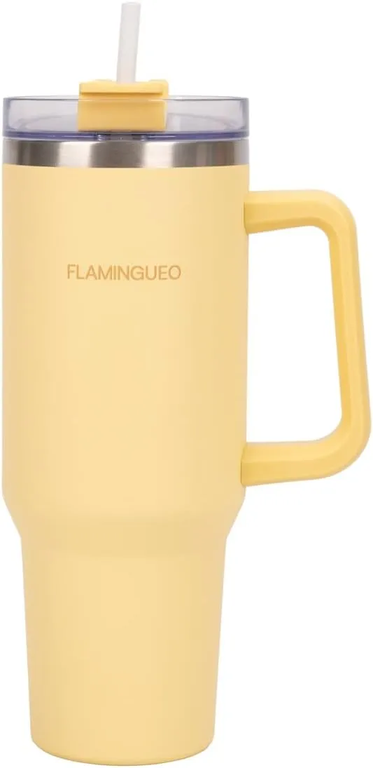 Flamingueo Termo 1.18L Botella Agua Acero Inoxidable con Pajita y Asa