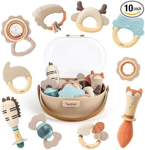 Sonajero Bebé 10 Piezas Juguetes Montessori Sensoriales 0-12 Meses