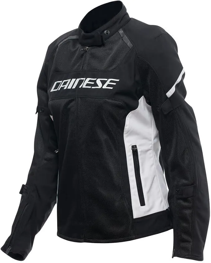 Chaqueta de Moto Dainese Air Frame 3 Tex Wmn para Mujer, Verano, Negra/Blanca, Talla 44