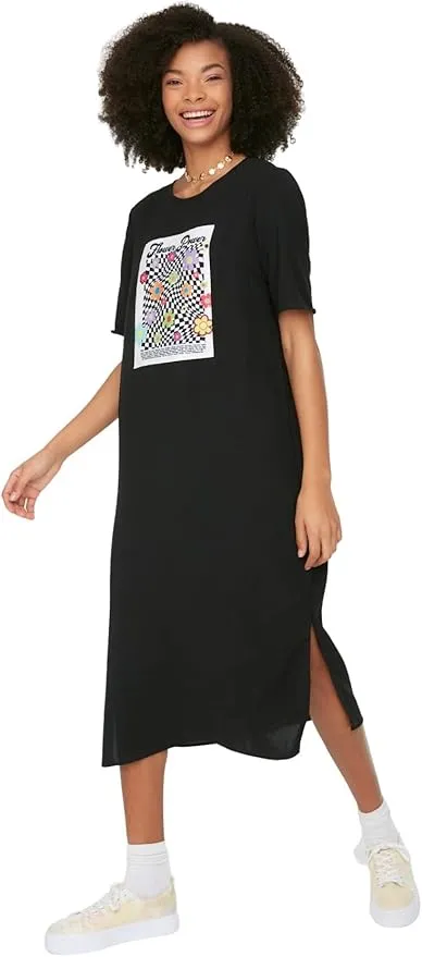 Vestido Tejido de Ajuste Relajado para Mujer