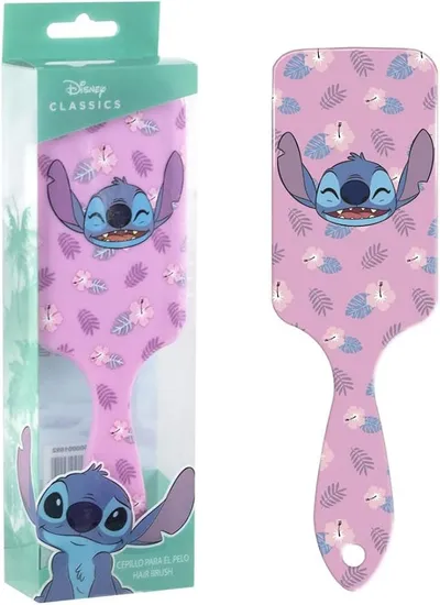 Cepillo para el Cabello Disney Lilo y Stitch Rosa - Peine Desenredante Ideal para Niñas y Mujer