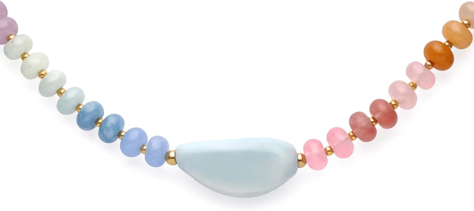SINGULARU Collar Mujer Gummy Stones Acero Baño Oro
