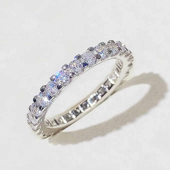 Anillos de moda y versátiles de color plateado para mujer