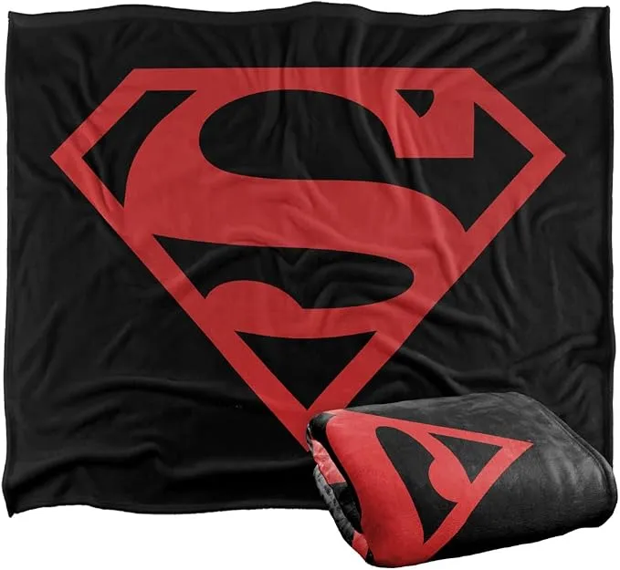 Manta Súper Suave Superman Rojo On Negro Shield