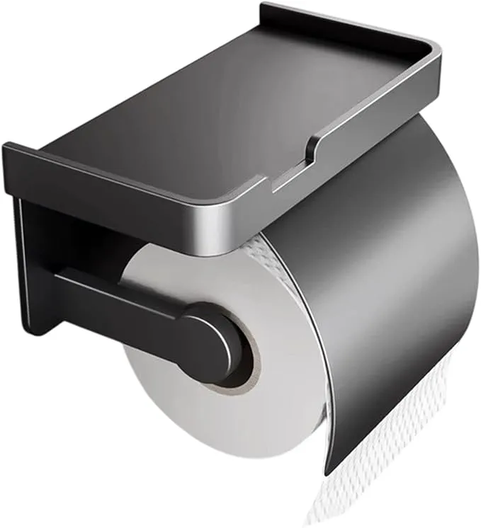 Portarrollo de papel higiénico con bandeja para móvil integrado