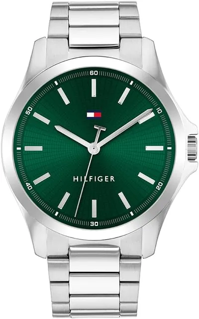 Tommy Hilfiger Reloj con Movimiento de Cuarzo de Tres Manecillas para Hombre con Correa de Acero Inoxidable Plateada - 1710672