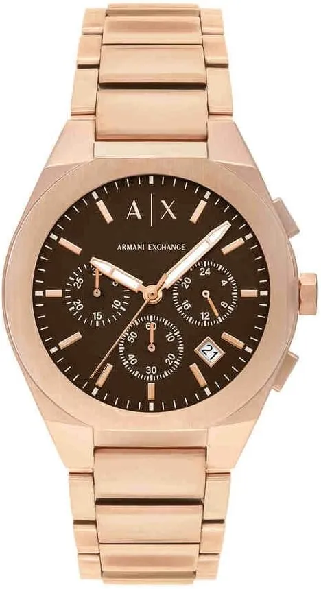 Reloj Armani Exchange Hombre Diseño Urbano Acero Inoxidable Tono Oro Rosa