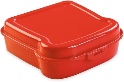 Sandwichera Fiambrera de Plástico - Caja de Alimentos para Almuerzo y Bocadillos para Niños y Adultos - Ideal para Escuela, Trabajo o Paseo al Aire Libre - Picnic (Roja)