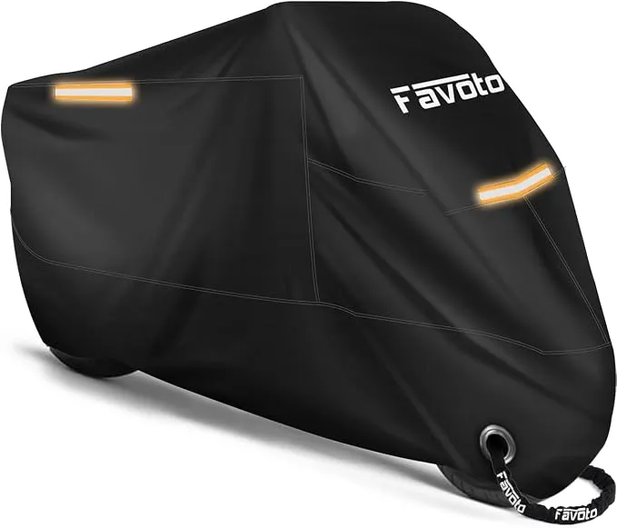 Favoto Funda Impermeable para Moto XXL - Protección Total Antirrobo y Reflectante