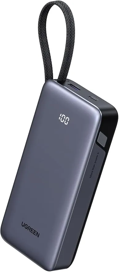 UGREEN Nexode Power Bank 45W 20000mAh con Cable USB-C Integrado