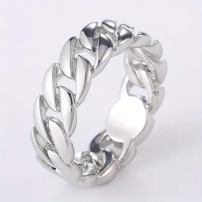 Anillo de cadena de dos tonos con personalidad moderna