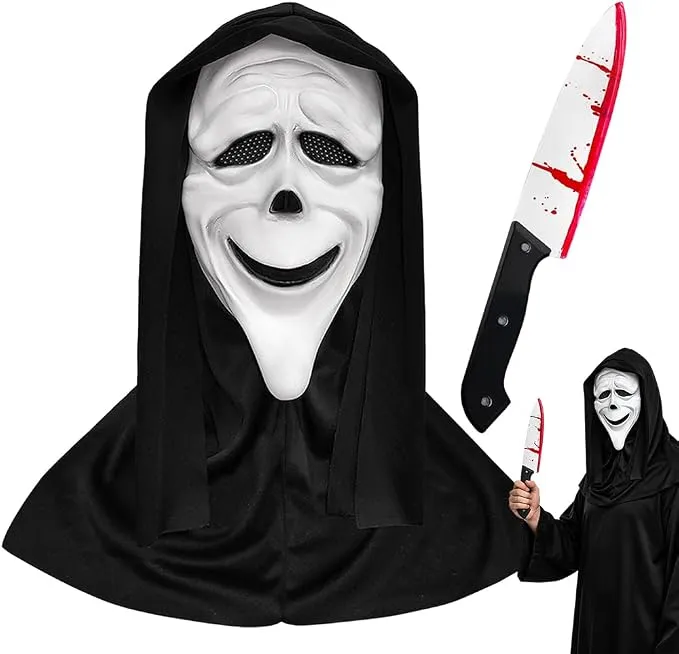 Máscara Ghost Face Realista de Látex para Halloween y Fiestas