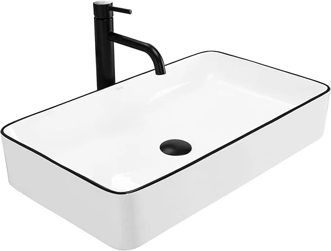 Rea Denis Black Edge Lavabo sobre encimera de cerámica