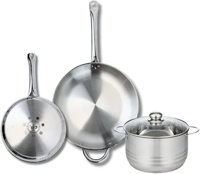 Set de Cocina Elo Profi Brillant: 2 Sartenes y 1 Olla de Acero Inoxidable