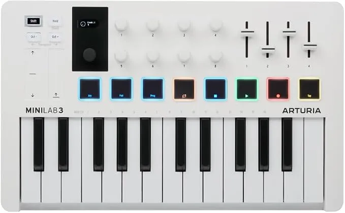 Controlador MIDI Arturia Minilab 3 - Teclado Compacto para Músicos y Productores