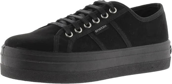 Victoria Basket Barcelona Antelina Reciclada & Plataforma & Cordones Al Tono 109205 para Niñas Negro