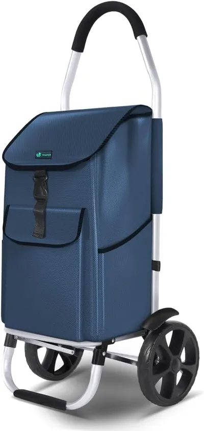 VOUNOT Carrito Compra Plegable de Aluminio 2 Ruedas