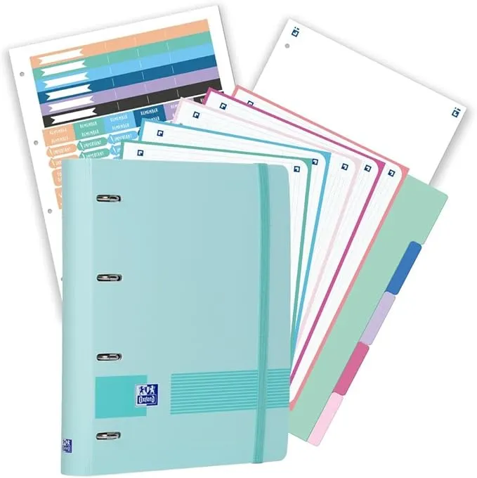 Archivador Oxford Live & Go Azul Pastel con Recambios
