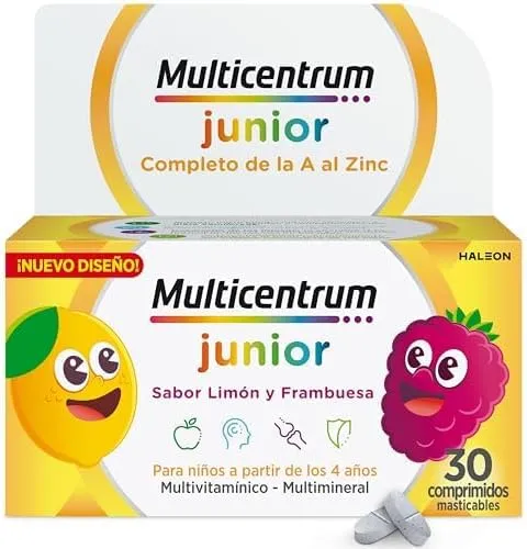 Multicentrum Junior Multivitamínico Infantil Sin Gluten, 30 Comprimidos