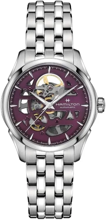 Reloj Hamilton Jazzmaster Esqueleto Automático Mujer Violeta