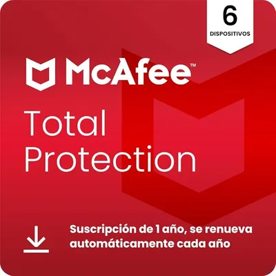 McAfee Total Protection para 6 Dispositivos 2026, 15 meses