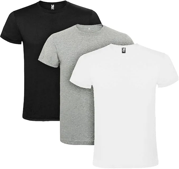 Pack 3 Camisetas Básicas Algodón Manga Corta Corte Recto