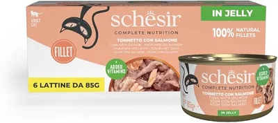 Schesir Atún Salmón Comida Húmeda para Gatos
