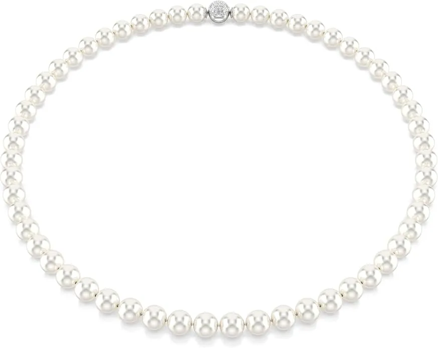 Swarovski Collar Matrix Perla de Cristal Blanco Baño de Rodio