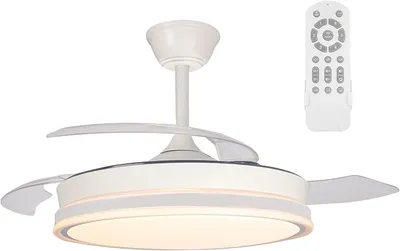 wonderlamp - Ventilador de techo retráctil Surpino Blanco