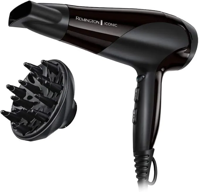 Secador de Pelo Iónico Remington Ionic Dry 2200W con Concentrador y Difusor