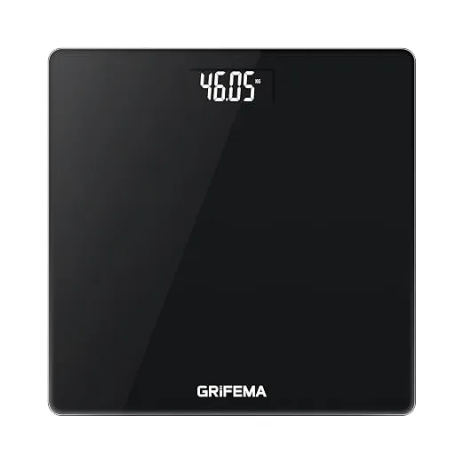 GRIFEMA GA2001-1 Báscula de Baño Digital con Pantalla LCD hasta 150kg en Negro
