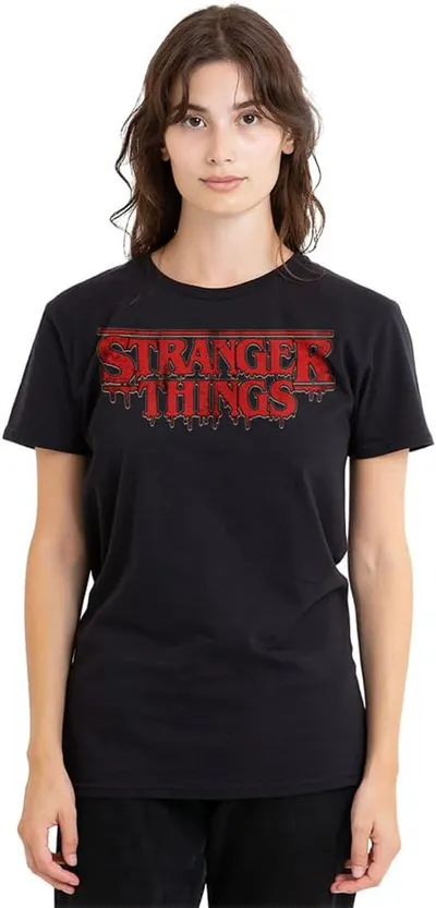 Stranger Things Retro Drippy Logo Camiseta de Mujer