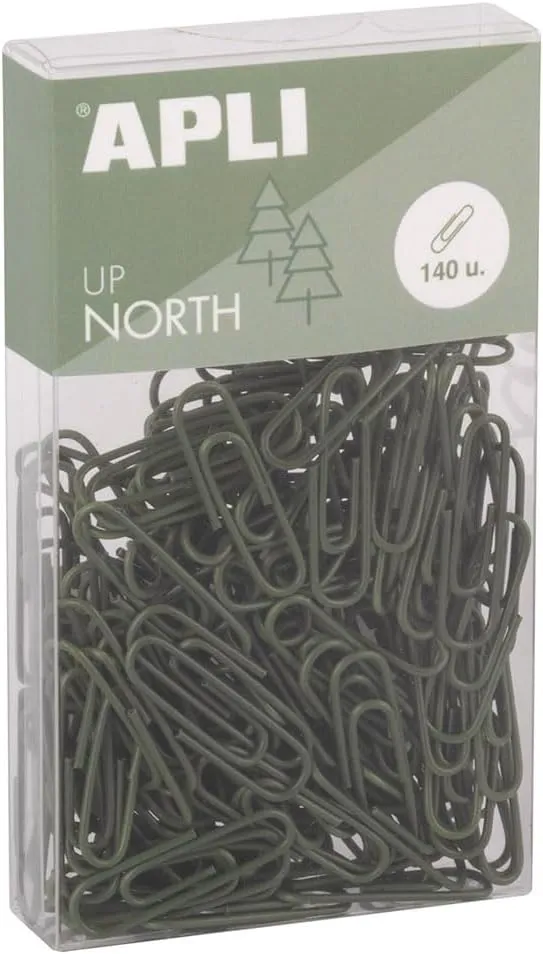 Clips de Oficina Metálicos Upnorth 28 mm - Paquete de 140 Unidades Color Caqui