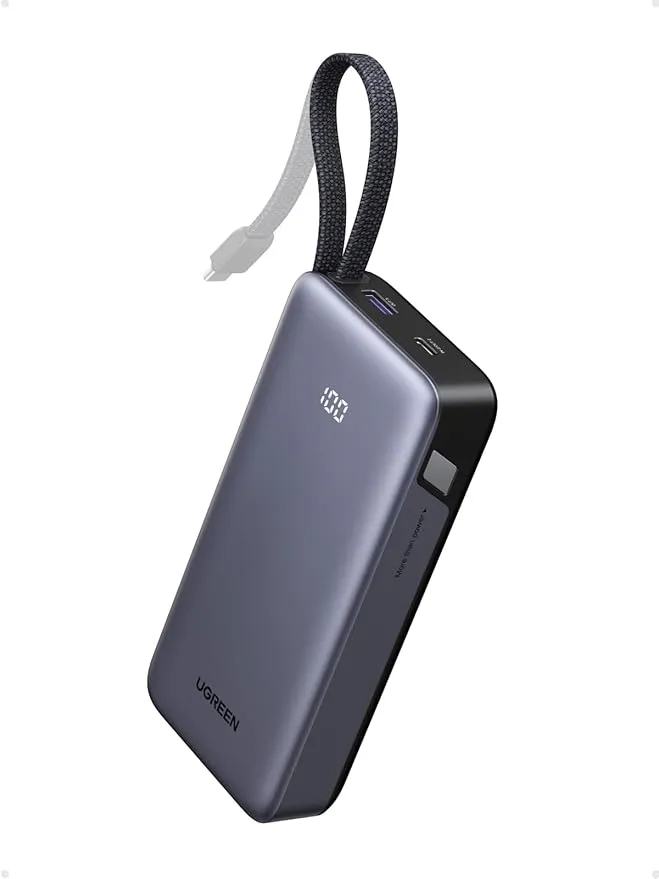 UGREEN Nexode Power Bank 55W 20000mAh con Cable USB-C Integrado