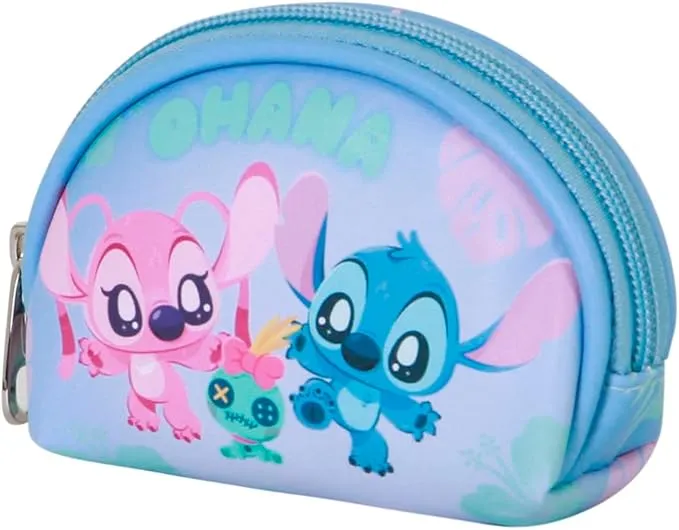 Disney Lilo y Stitch Jolly-Monedero Oval Casual, Azul, 12 x 9 cm
