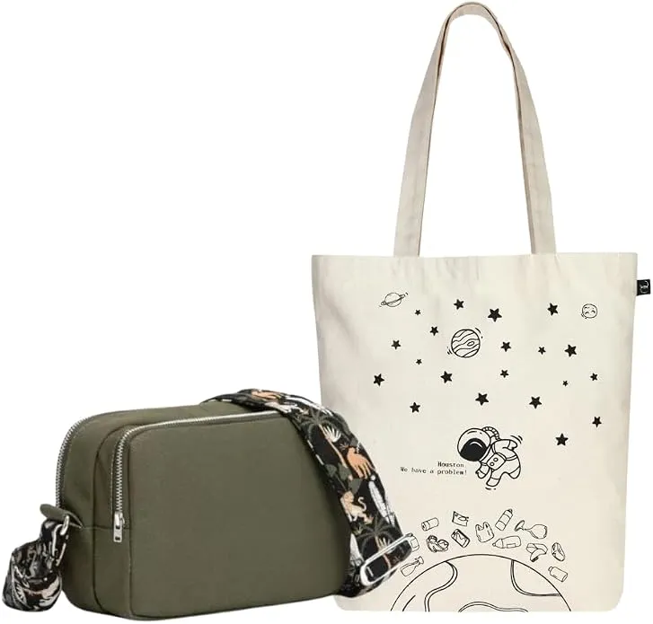 Eco Right Bolso Bandolera Unisex de Lona Ajustable - Night Safari