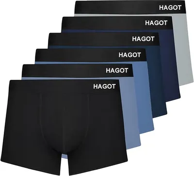 HAGOT 6 Pack Calzoncillos Tipo bóxer para Hombre