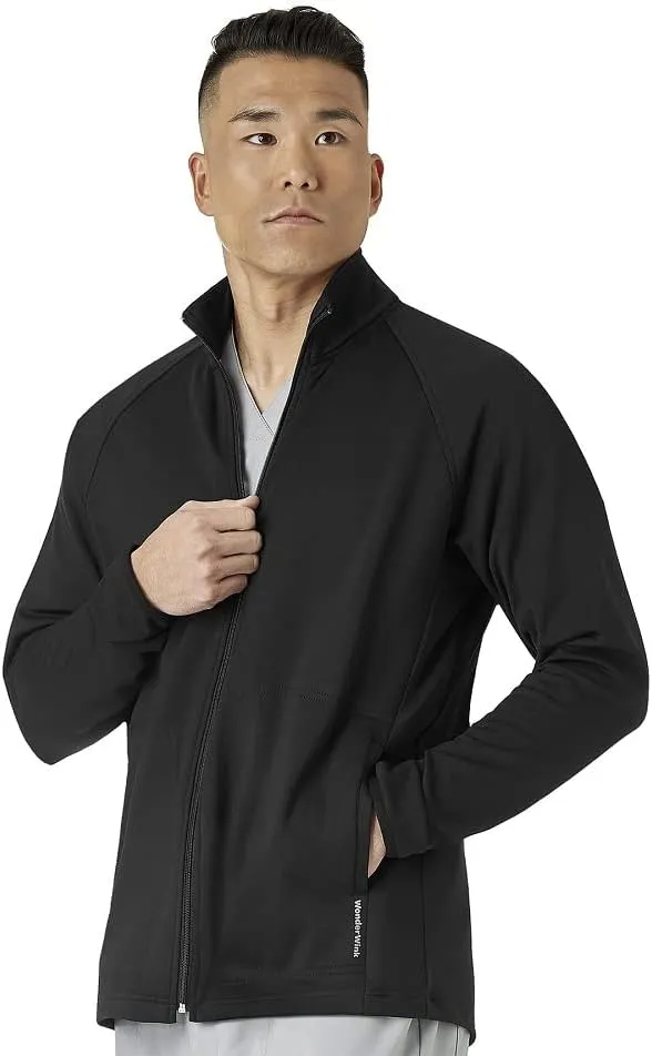 WonderWink Chaqueta de Punto y Capas para Hombre Negra Talla S