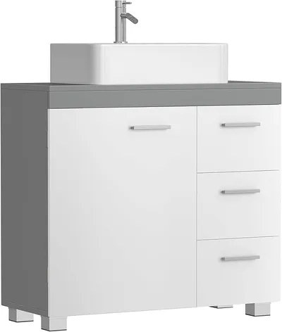 VASAGLE BBK504W02 Mueble Bajo Lavabo