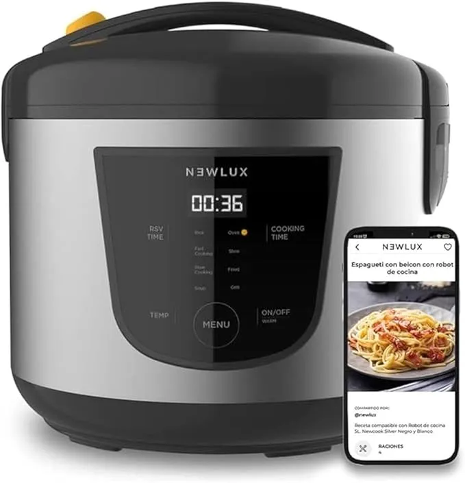 Robot de Cocina Multifunción NEWLUX SmartChef V50 5L con Cubeta Antiadherente