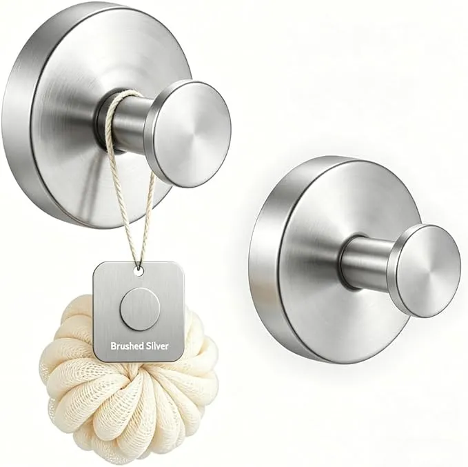 Pack 2 Ganchos con Ventosa BIRDDIE de Acero Inoxidable Plateado