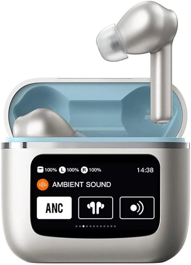 Auriculares Bluetooth Stereo LCD Touch Gris