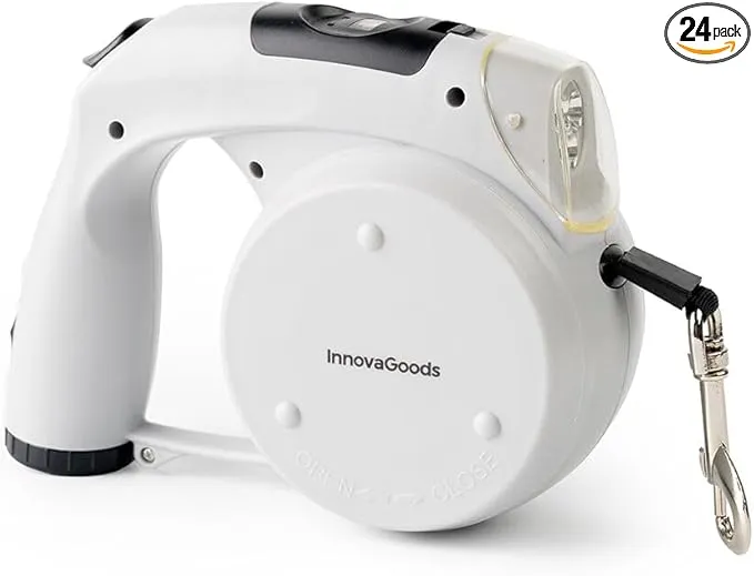 Correa Extensible para Perro InnovaGoods 6 en 1 con LED y Bebedero