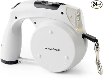 Correa Extensible para Perro InnovaGoods 6 en 1 con LED y Bebedero