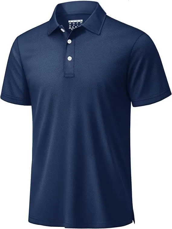 TACVASEN Polo Hombre Manga Corta Transpirable